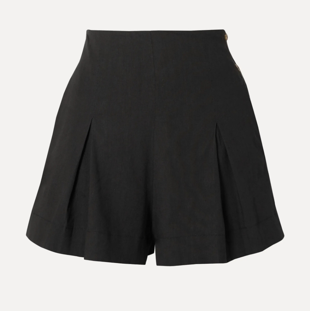 NWT Vince black pleated line-blend shorts size 0